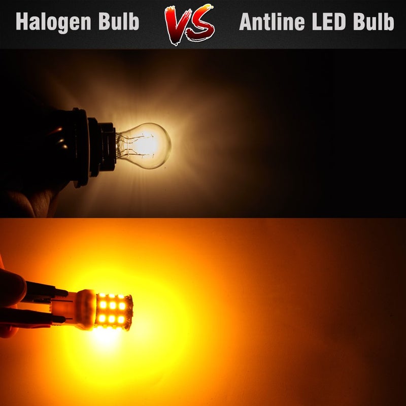Antline 1157 2057 2357 7528 BAY15D LED Bulbs Amber Yellow, 12-24V Super Bright 1000 Lumens Replacement for Turn Signal Blinker Lights, Side Marker Lights (Pack of 4) - Image 3